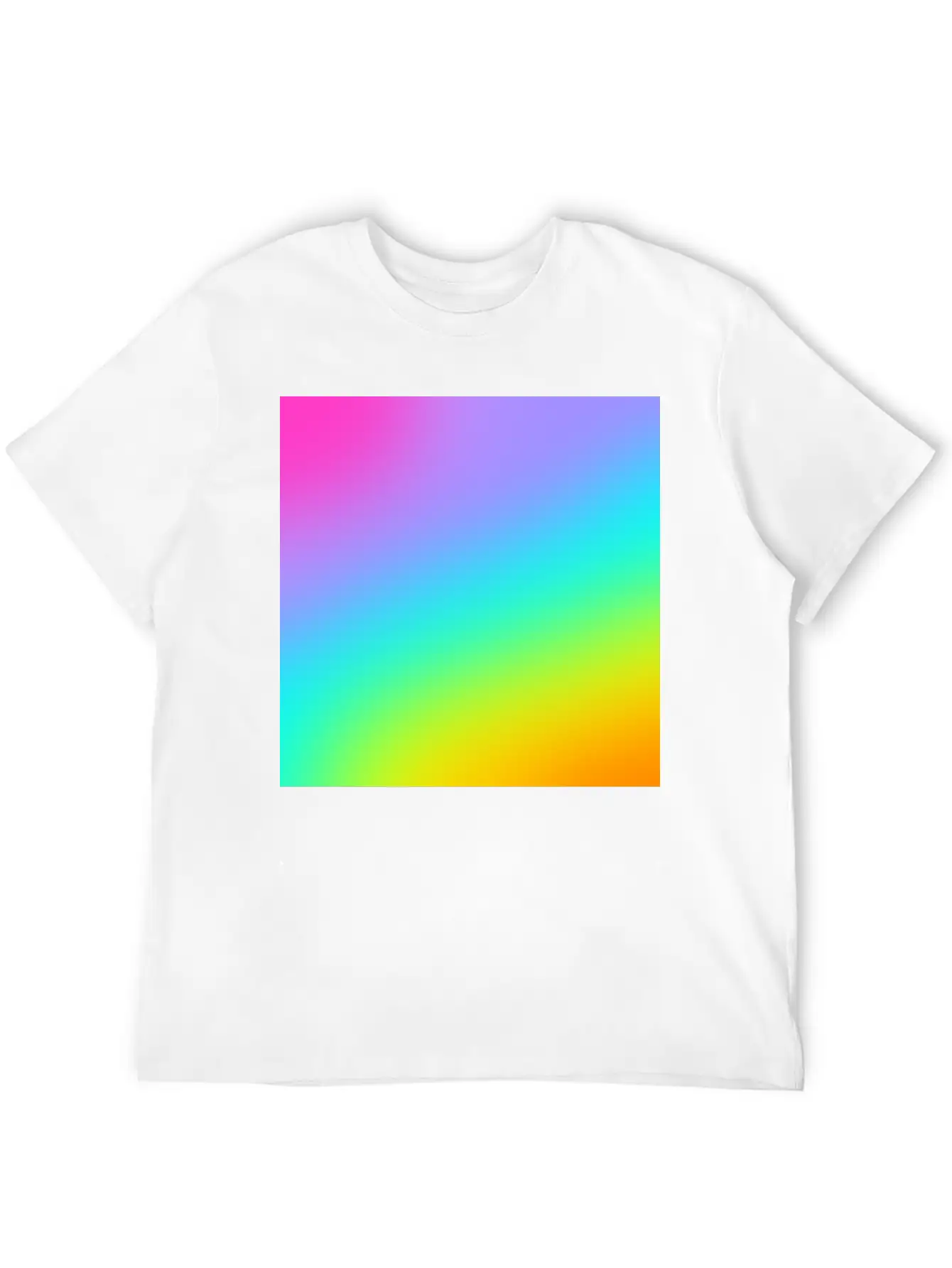 Diagonal Bright Rainbow Gradient Breathable Soft Cotton T-Shirt – Timeless Casual Look