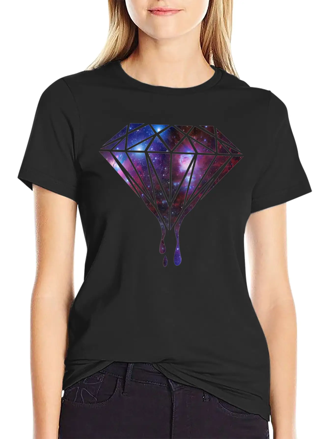 Diamond Universe-Gift-hipster-galaxy-trend-cool Unisex Casual T-Shirt – Clean Design For Daily Comfort