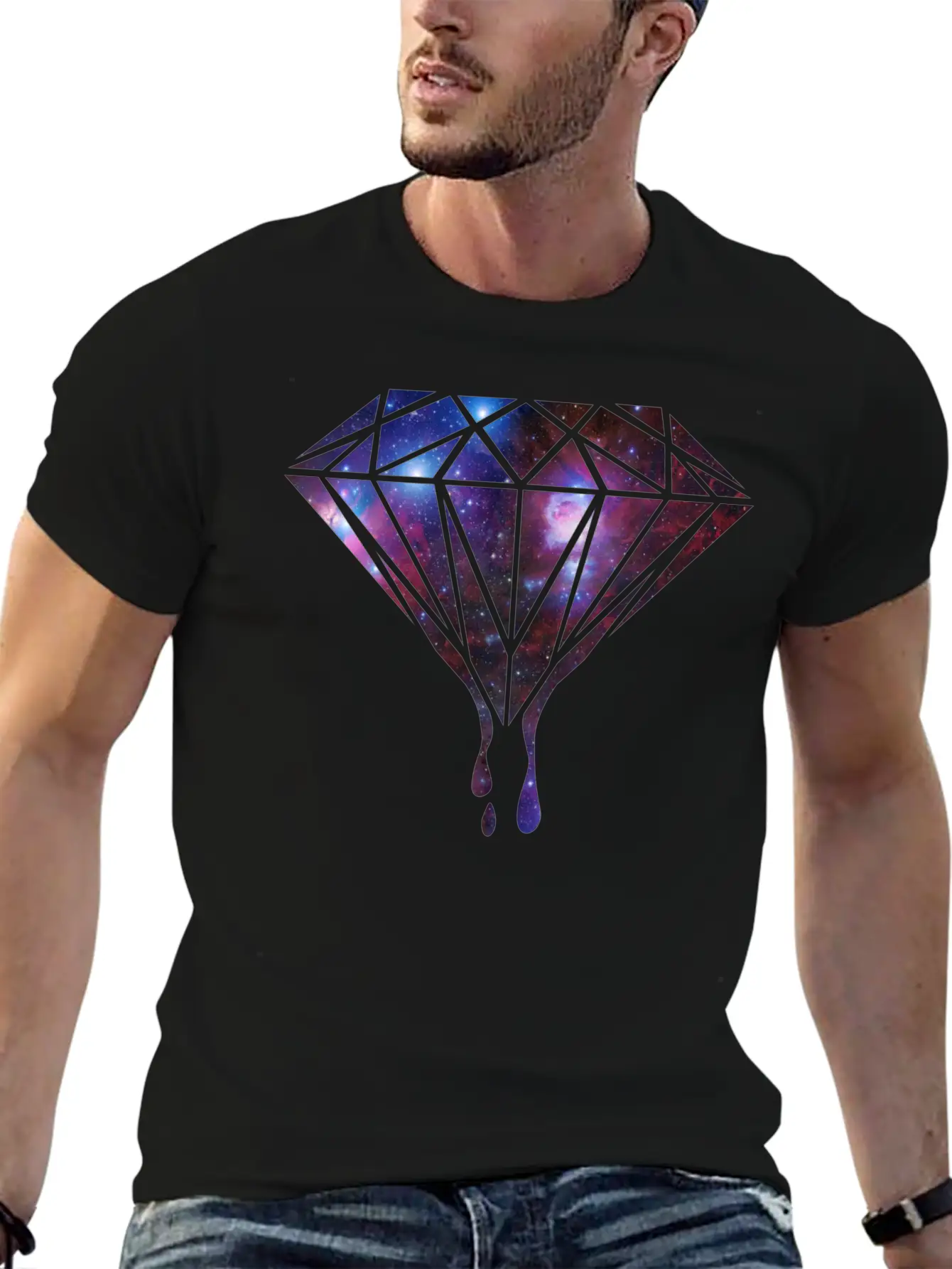 Diamond Universe-Gift-hipster-galaxy-trend-cool Unisex Casual T-Shirt – Clean Design For Daily Comfort