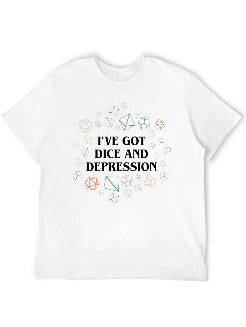 Dice And Depression Funny Tabletop RPG Nostalgia Essential Cotton Tee For Daily Outfits – Unisex Style