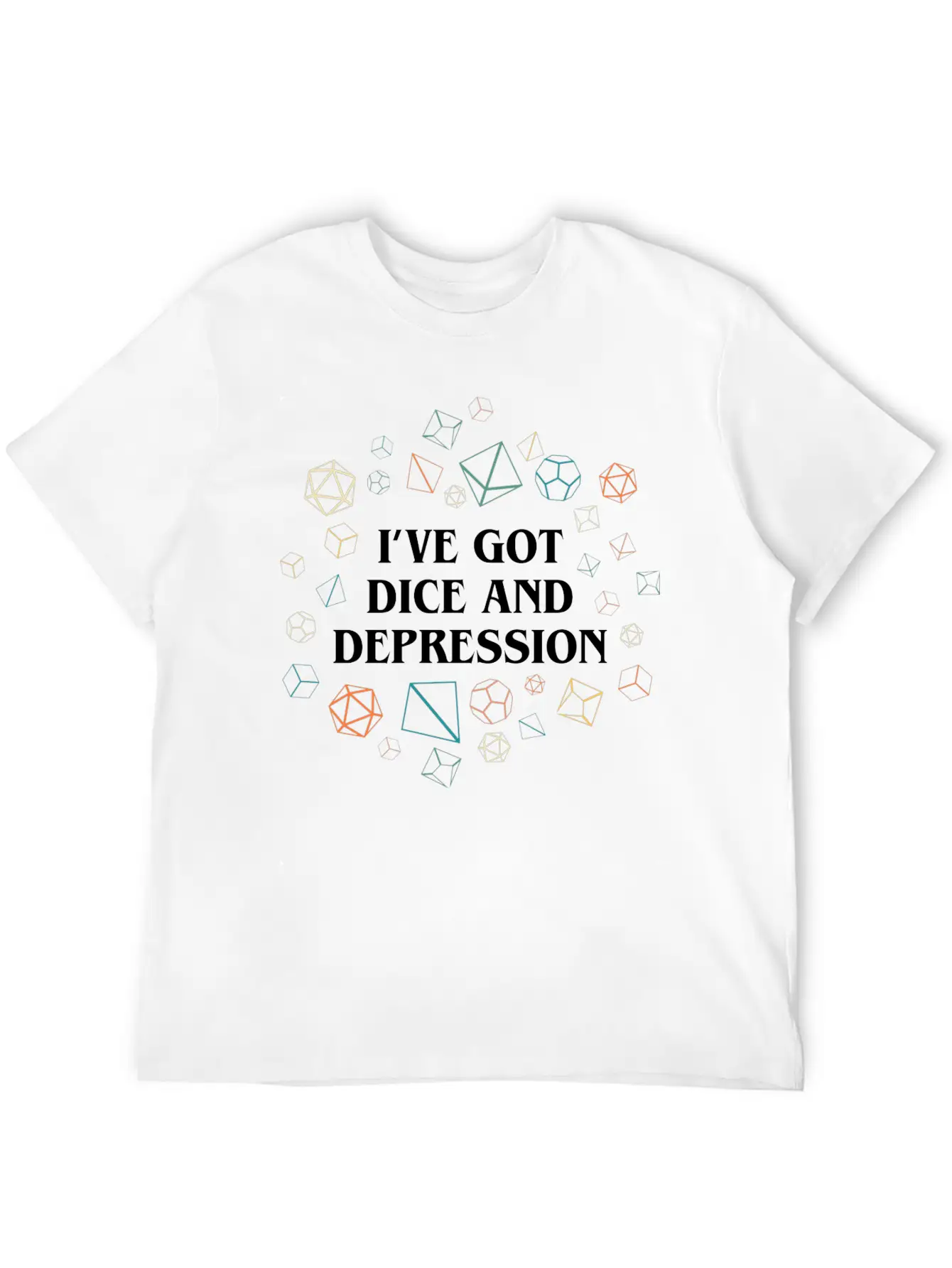 Dice And Depression Funny Tabletop RPG Nostalgia Essential Cotton Tee For Daily Outfits – Unisex Style