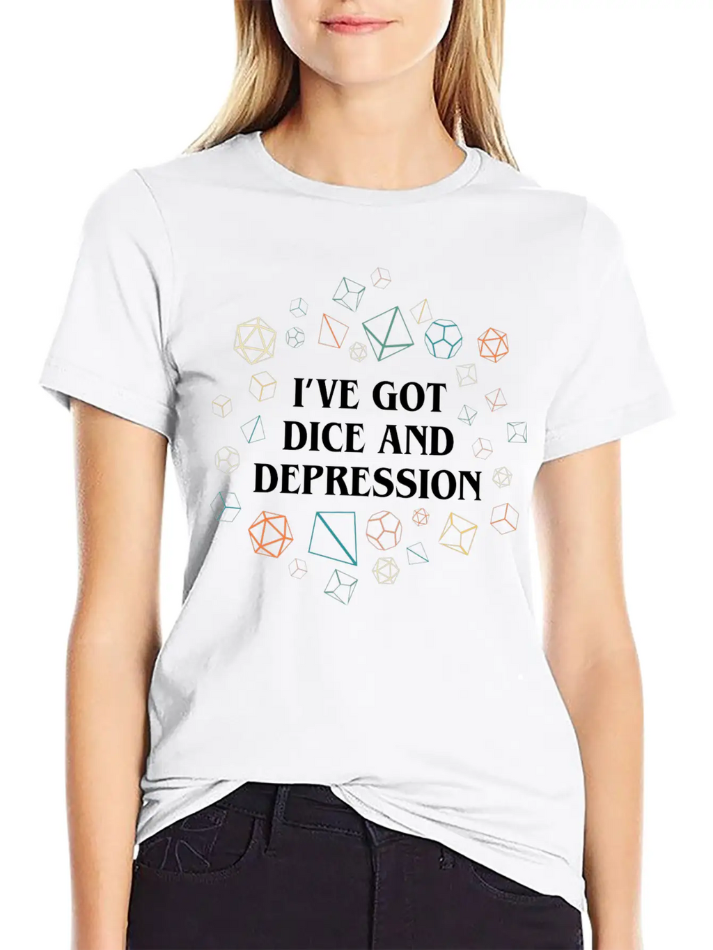 Dice And Depression Funny Tabletop RPG Nostalgia Essential Cotton Tee For Daily Outfits – Unisex Style