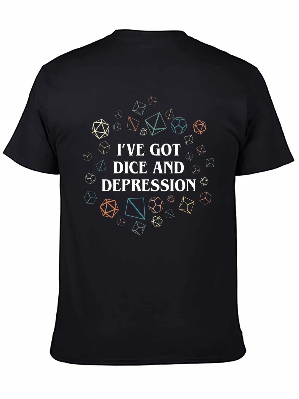 Dice And Depression Funny Tabletop RPG Nostalgia Essential Cotton Tee For Daily Outfits – Unisex Style