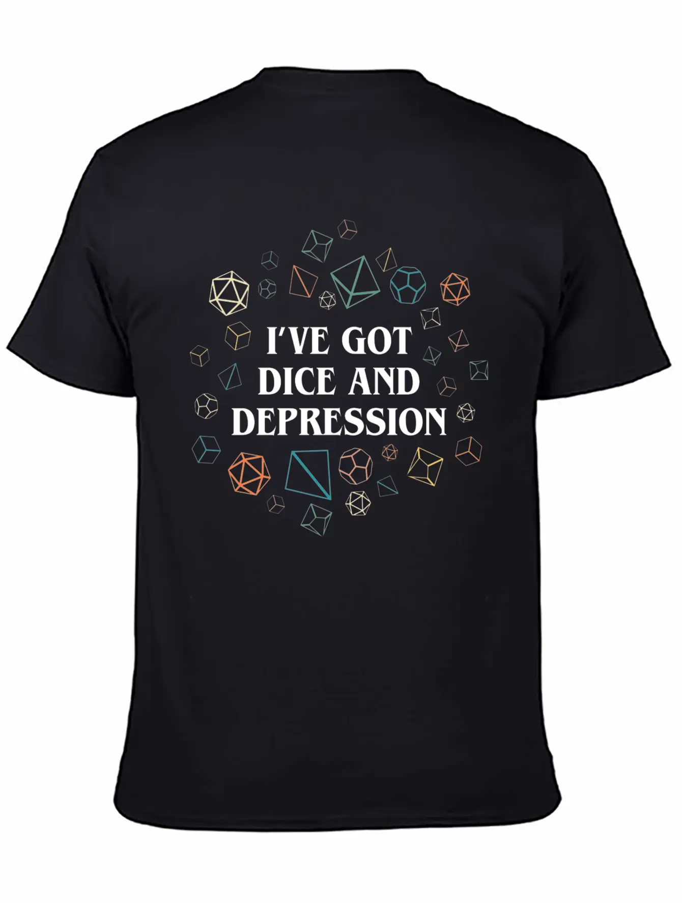 Dice And Depression Funny Tabletop RPG Nostalgia Essential Cotton Tee For Daily Outfits – Unisex Style