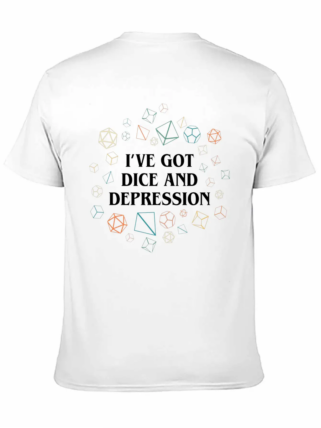 Dice And Depression Funny Tabletop RPG Nostalgia Essential Cotton Tee For Daily Outfits – Unisex Style