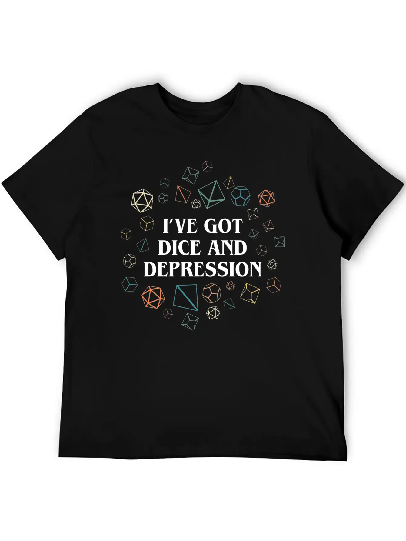 Dice And Depression Funny Tabletop RPG Nostalgia Essential Cotton Tee For Daily Outfits – Unisex Style