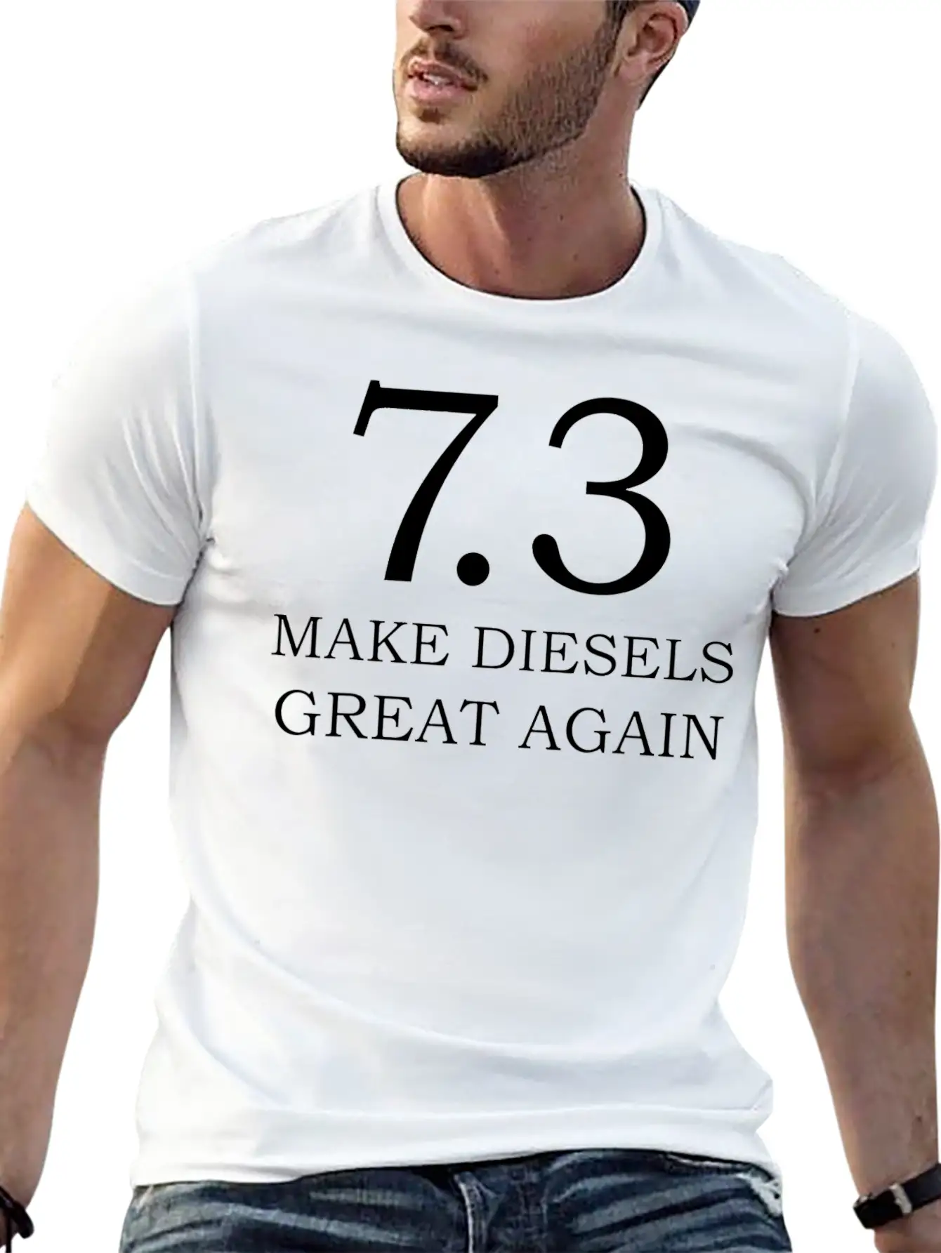 Diesel 7 3 Make Diesel Great Again Truck Casual Graphic T-Shirt – Simple And Comfortable Daily Wear