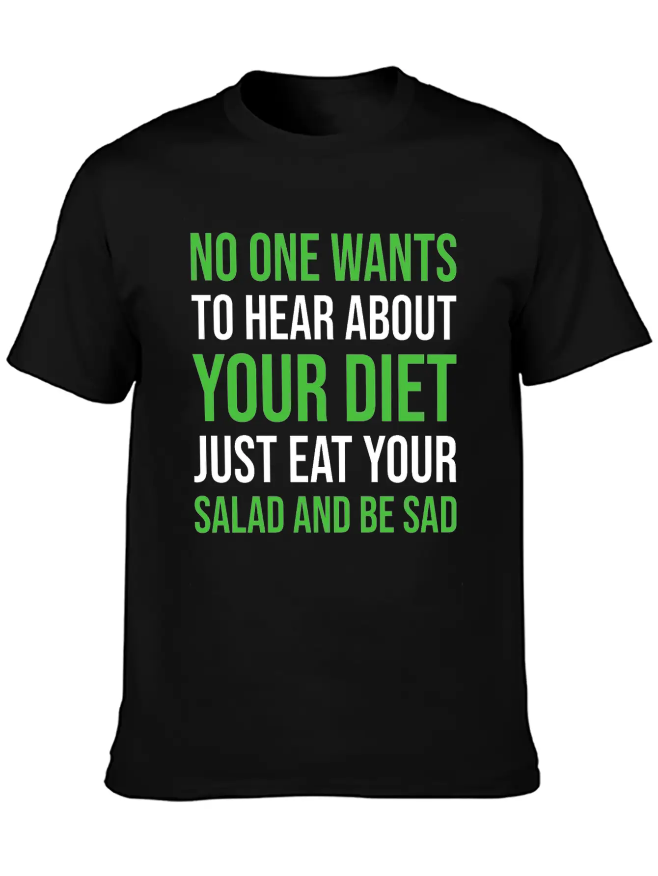Diet Nutrition Parody Funny Unisex Short Sleeve Soft Cotton T-Shirt – Casual Everyday Wear