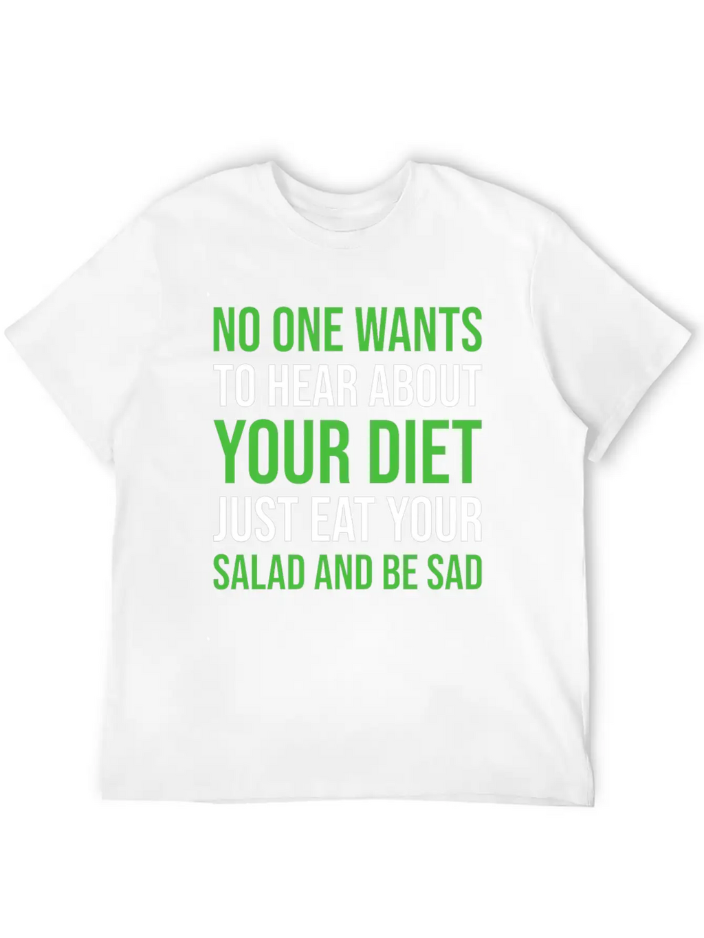 Diet Nutrition Parody Funny Unisex Short Sleeve Soft Cotton T-Shirt – Casual Everyday Wear
