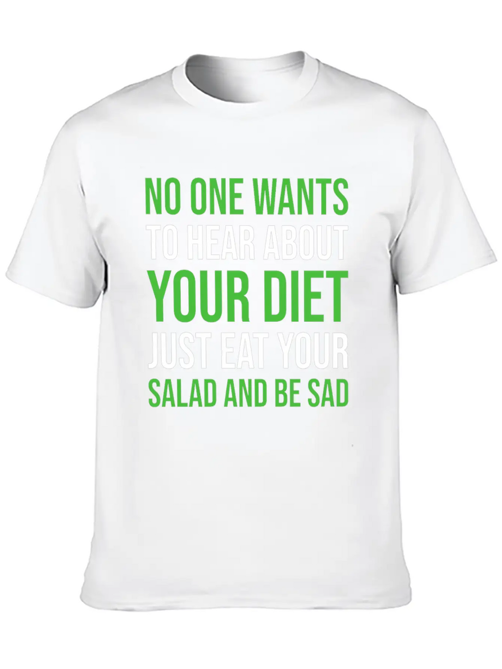 Diet Nutrition Parody Funny Unisex Short Sleeve Soft Cotton T-Shirt – Casual Everyday Wear