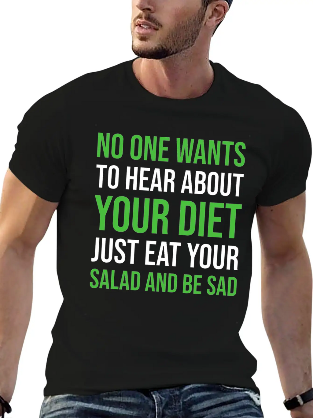 Diet Nutrition Parody Funny Unisex Short Sleeve Soft Cotton T-Shirt – Casual Everyday Wear