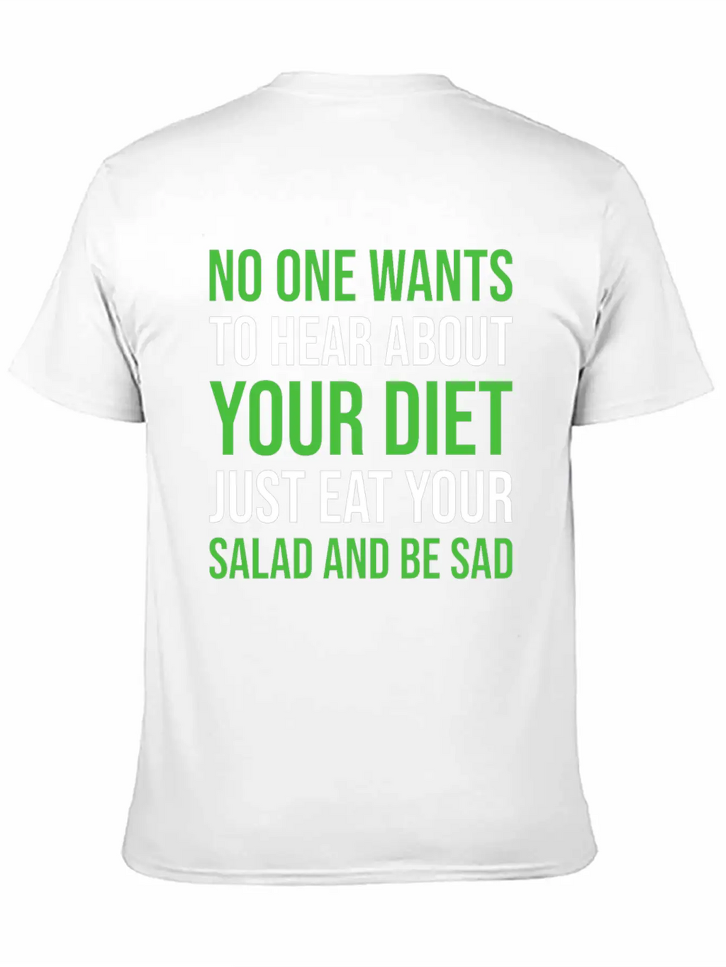 Diet Nutrition Parody Funny Unisex Short Sleeve Soft Cotton T-Shirt – Casual Everyday Wear