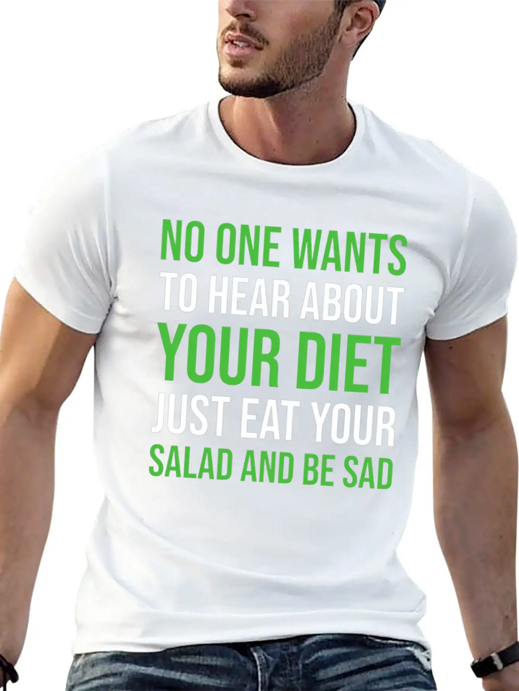 Diet Nutrition Parody Funny Unisex Short Sleeve Soft Cotton T-Shirt – Casual Everyday Wear