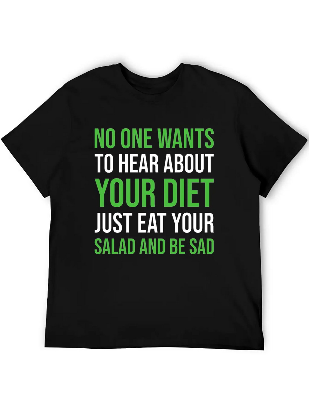 Diet Nutrition Parody Funny Unisex Short Sleeve Soft Cotton T-Shirt – Casual Everyday Wear