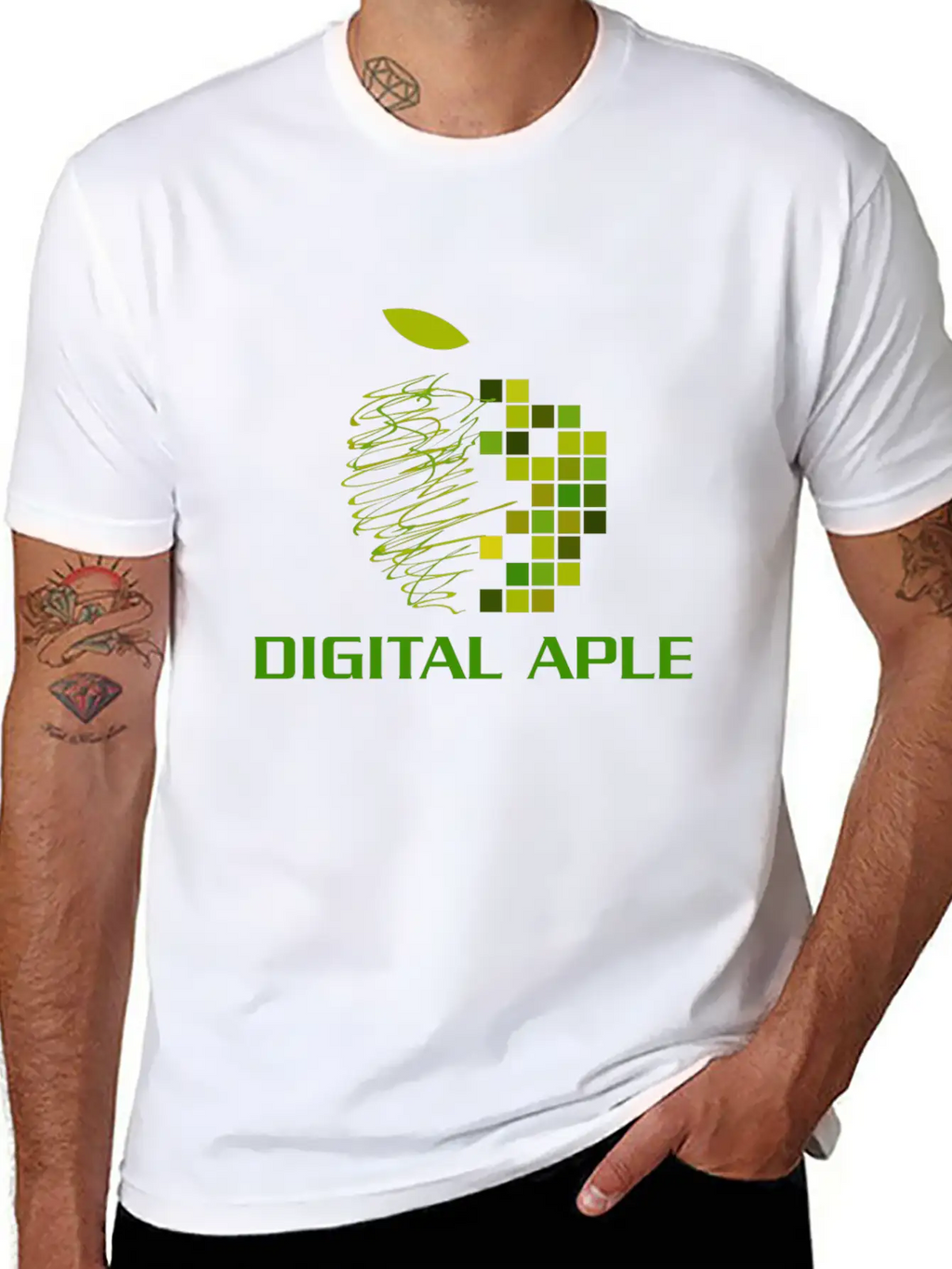 Digital Aple Unisex Short Sleeve Soft Cotton T-Shirt – Casual Everyday Wear