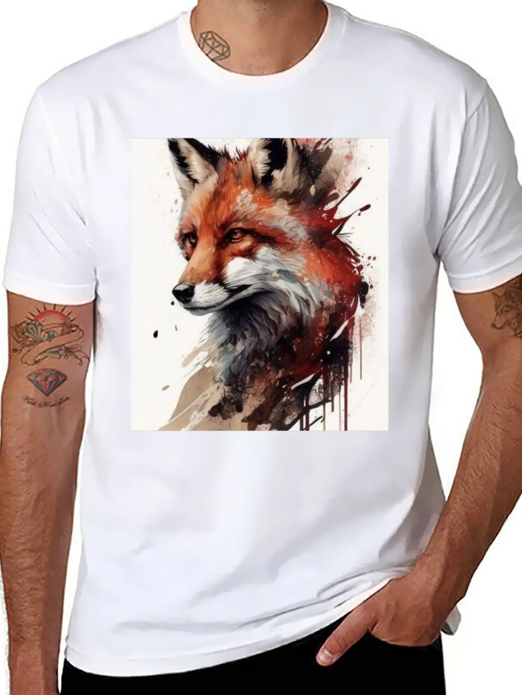 Digital Art Fox Stylish Everyday T-Shirt – Unisex Basic Cotton Tee