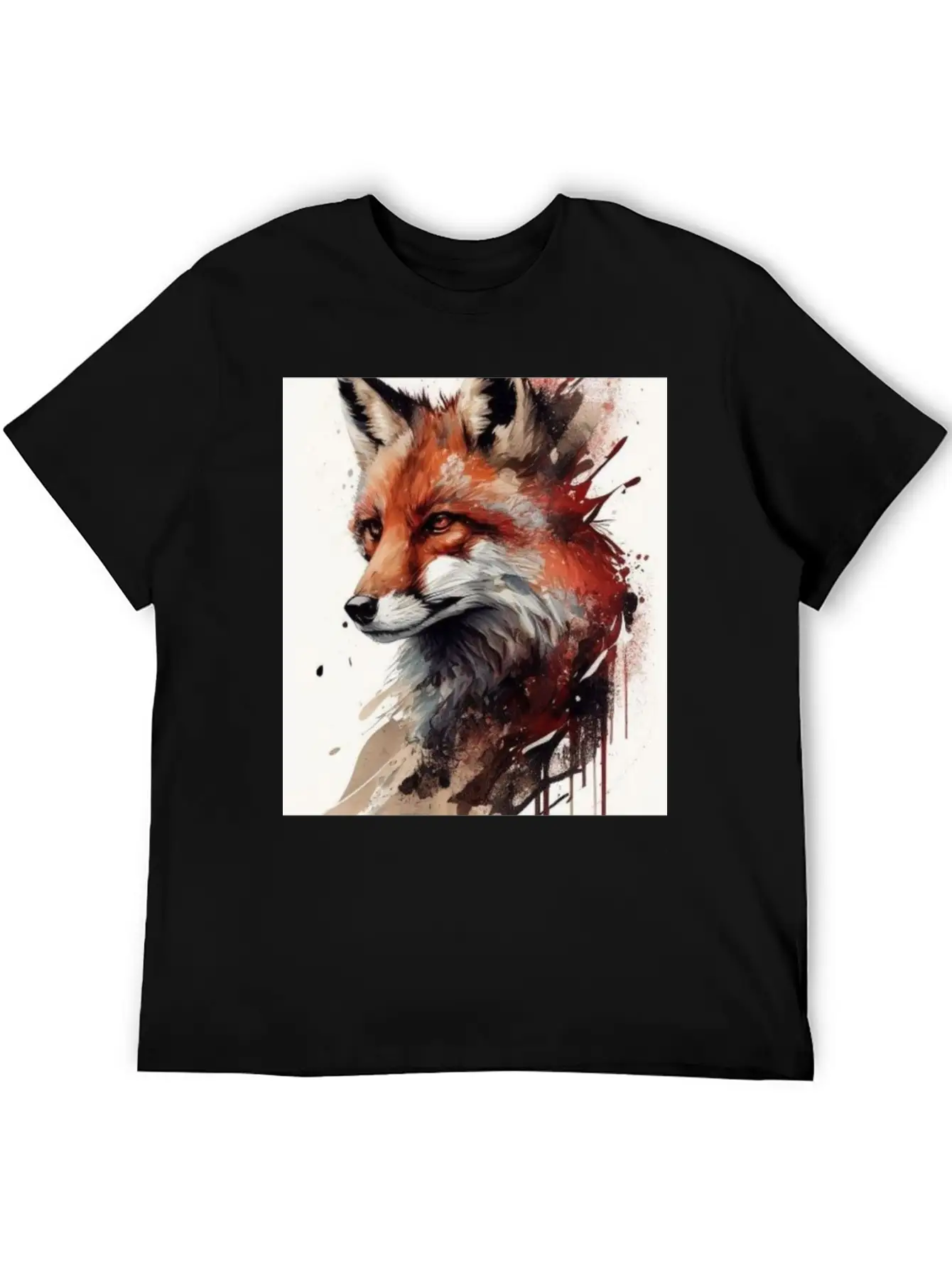 Digital Art Fox Stylish Everyday T-Shirt – Unisex Basic Cotton Tee