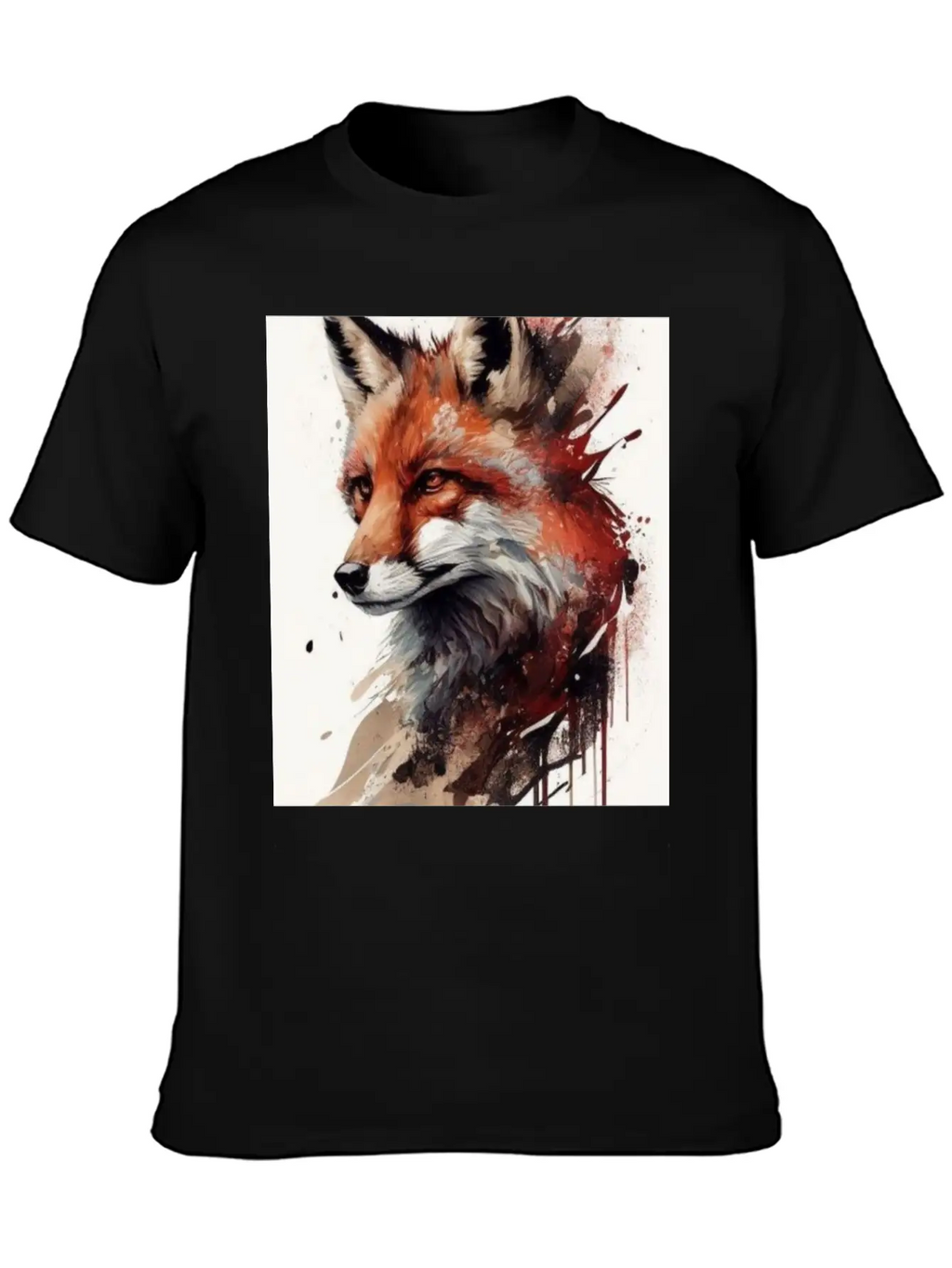 Digital Art Fox Stylish Everyday T-Shirt – Unisex Basic Cotton Tee