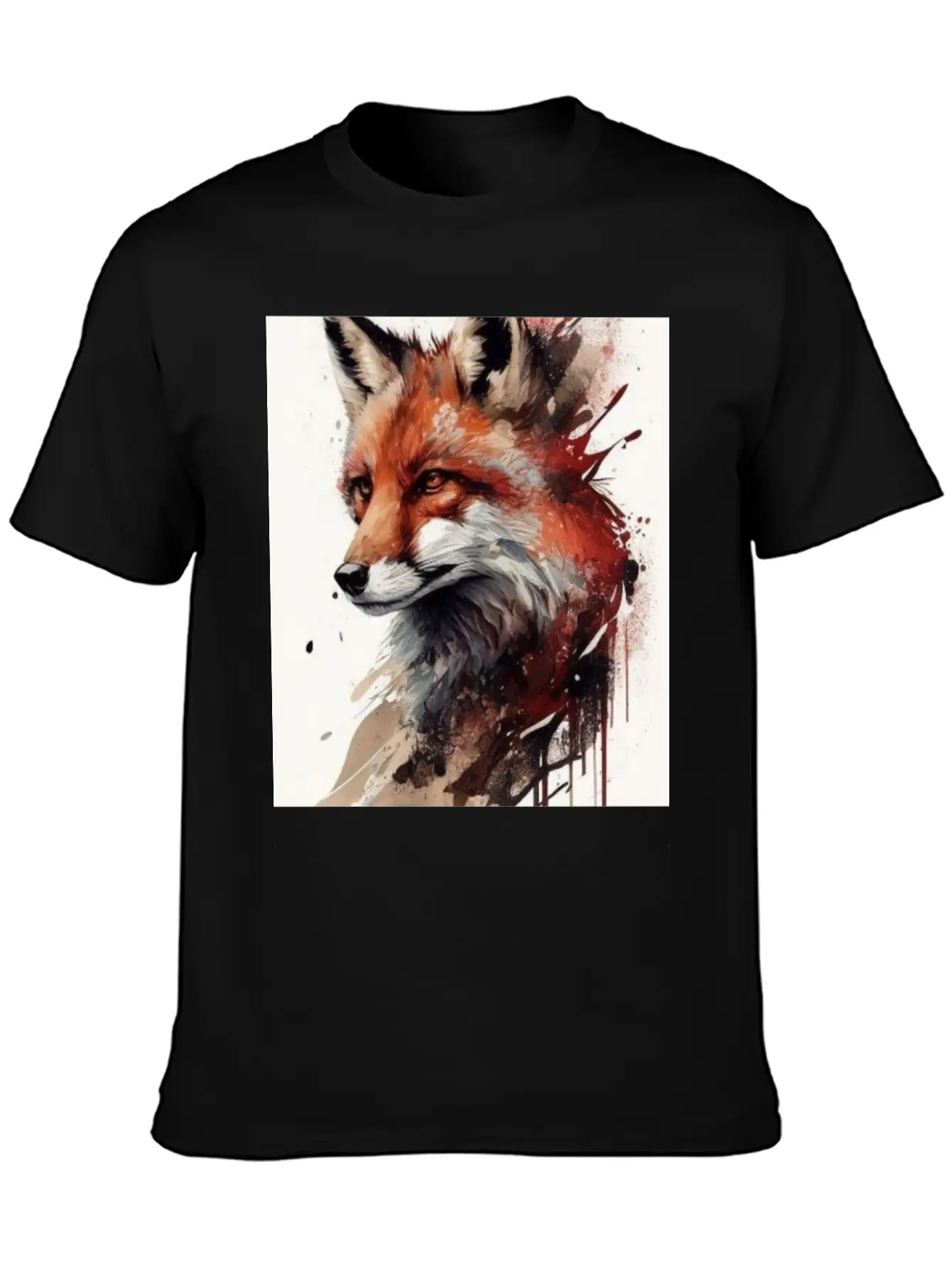 Digital Art Fox Stylish Everyday T-Shirt – Unisex Basic Cotton Tee