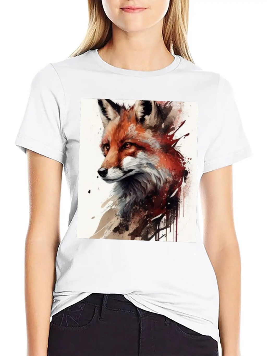 Digital Art Fox Stylish Everyday T-Shirt – Unisex Basic Cotton Tee