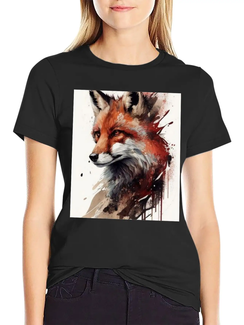 Digital Art Fox Stylish Everyday T-Shirt – Unisex Basic Cotton Tee