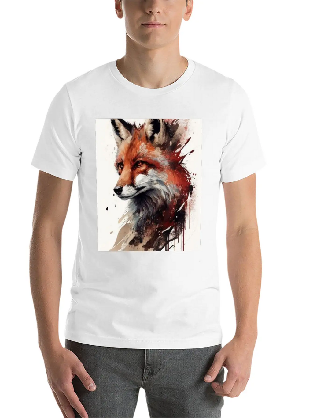 Digital Art Fox Stylish Everyday T-Shirt – Unisex Basic Cotton Tee