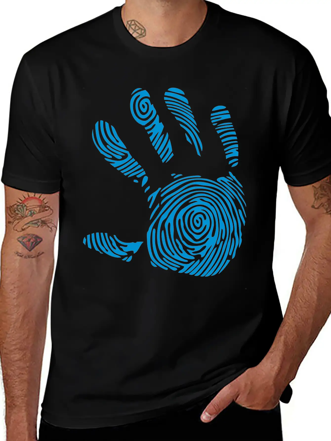 Digital Footprint In 1010 Hand Unisex Casual T-Shirt – Clean Design For Daily Comfort