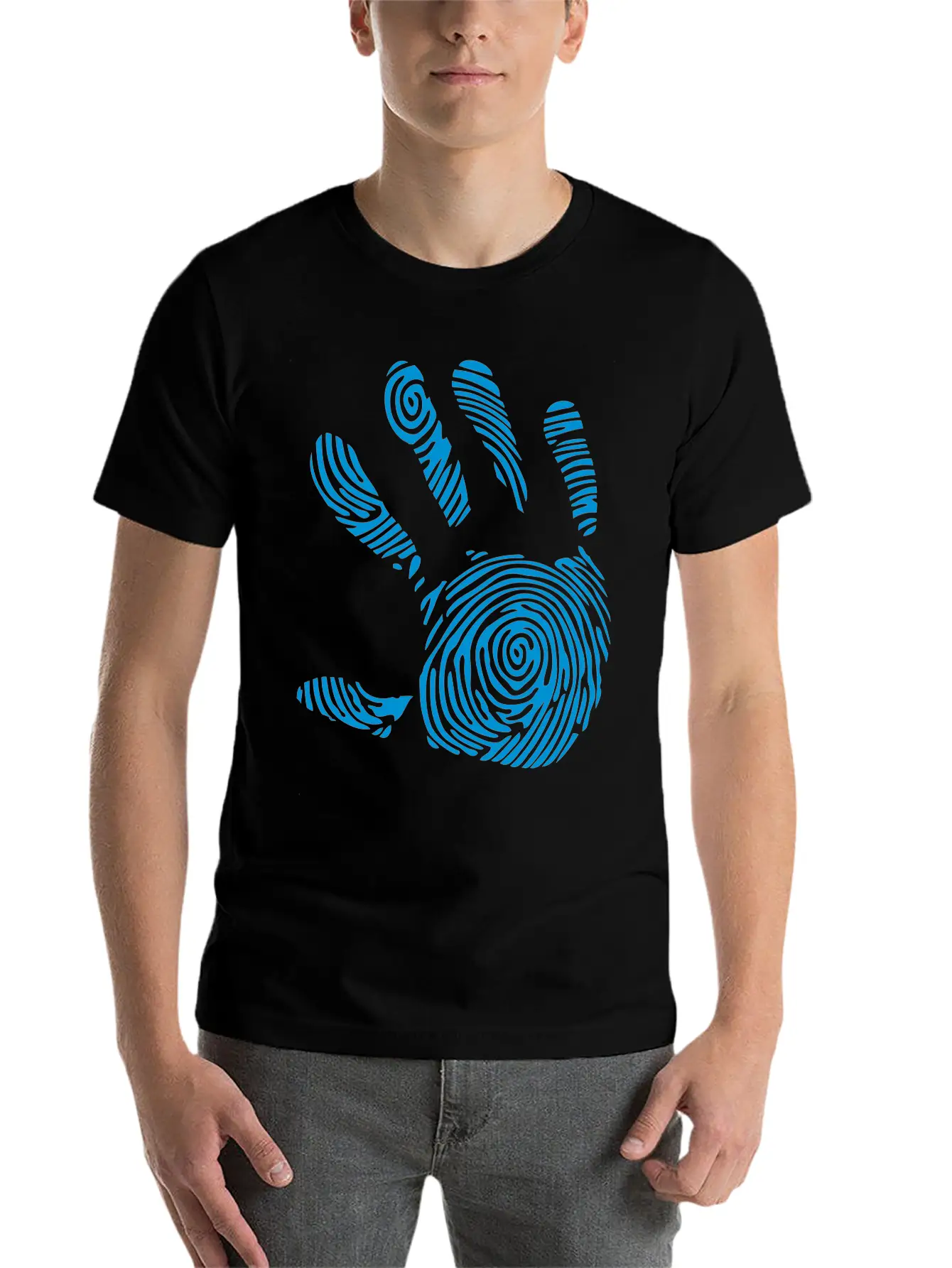 Digital Footprint In 1010 Hand Unisex Casual T-Shirt – Clean Design For Daily Comfort