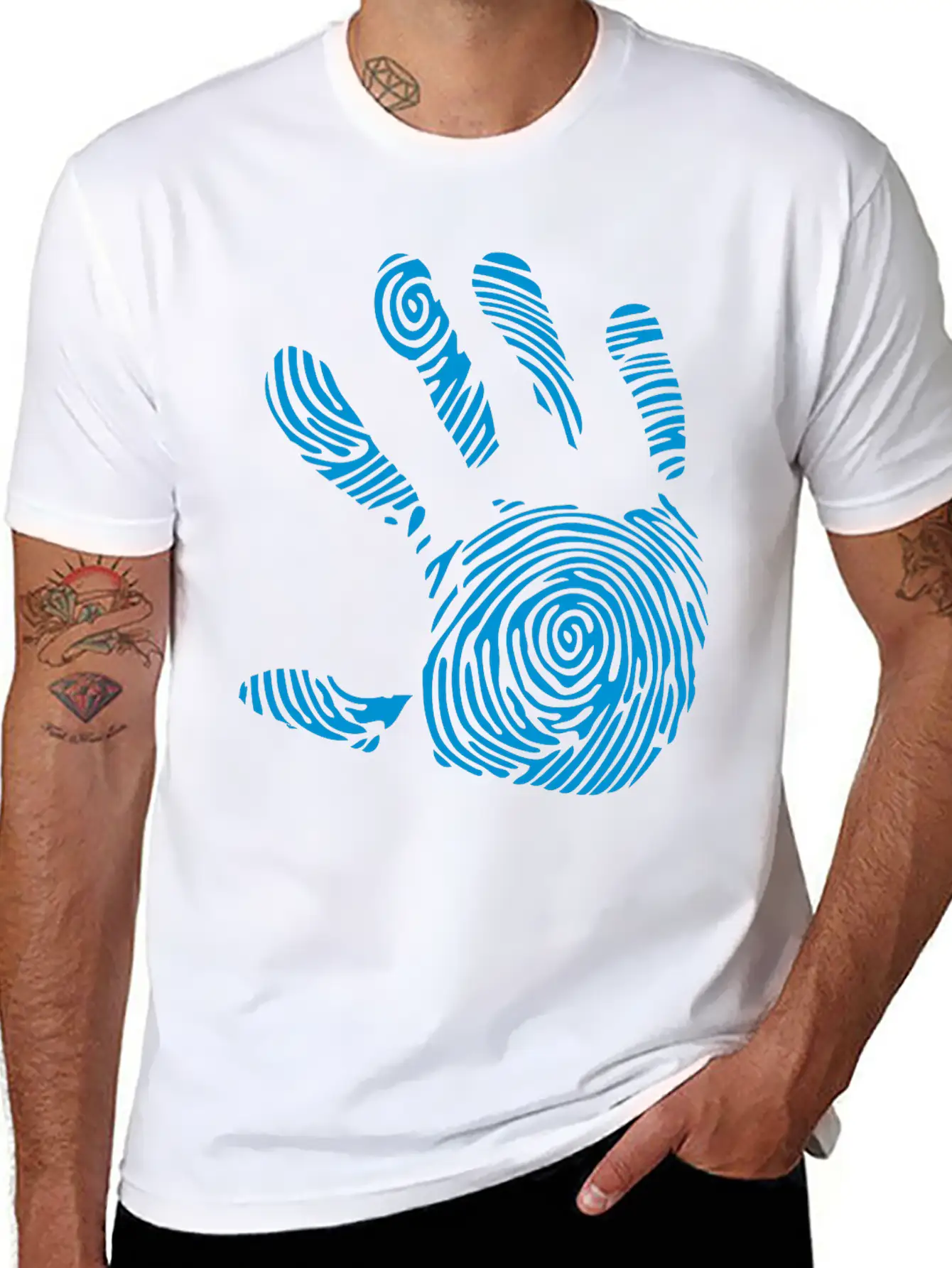 Digital Footprint In 1010 Hand Unisex Casual T-Shirt – Clean Design For Daily Comfort