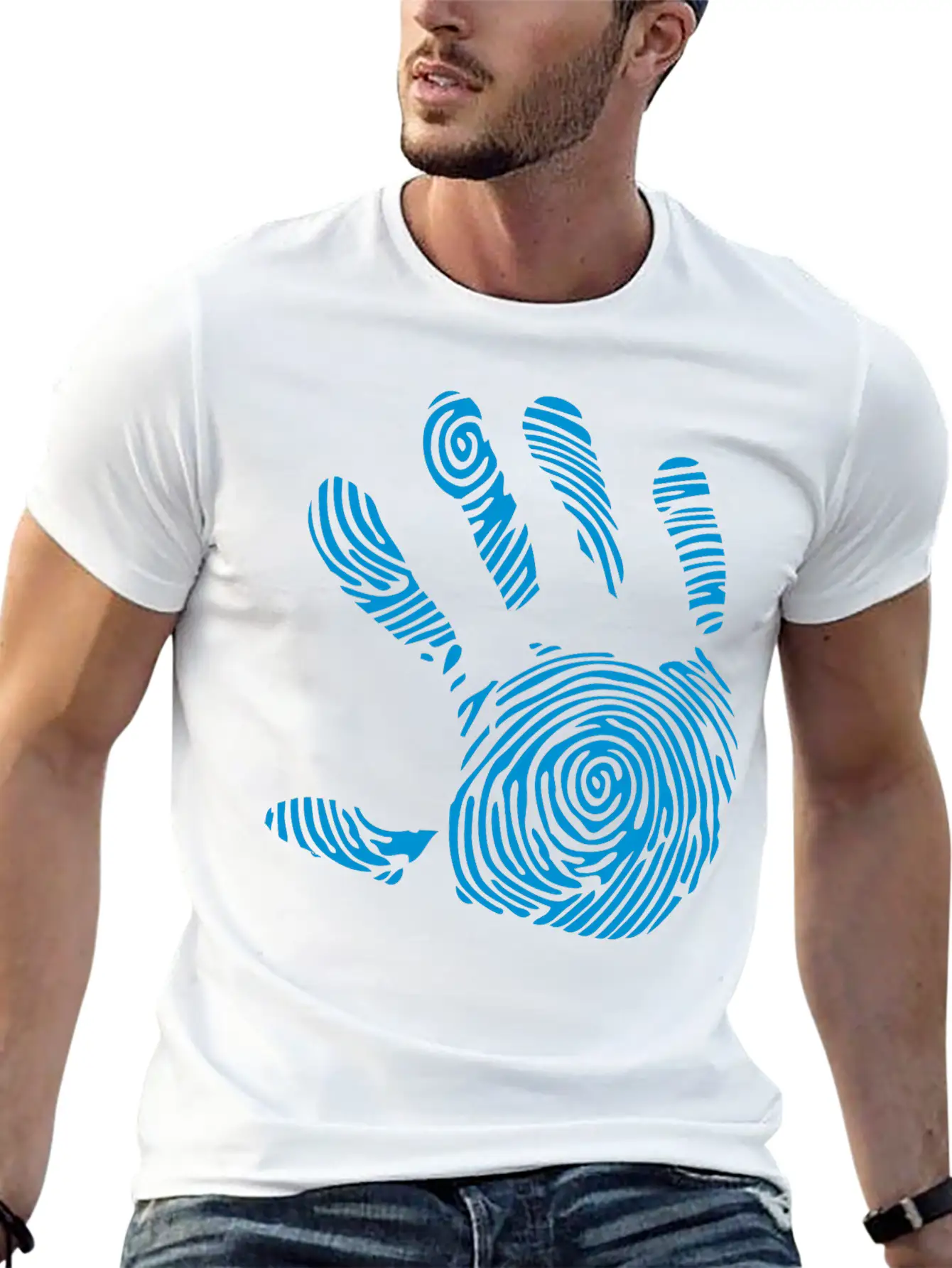 Digital Footprint In 1010 Hand Unisex Casual T-Shirt – Clean Design For Daily Comfort