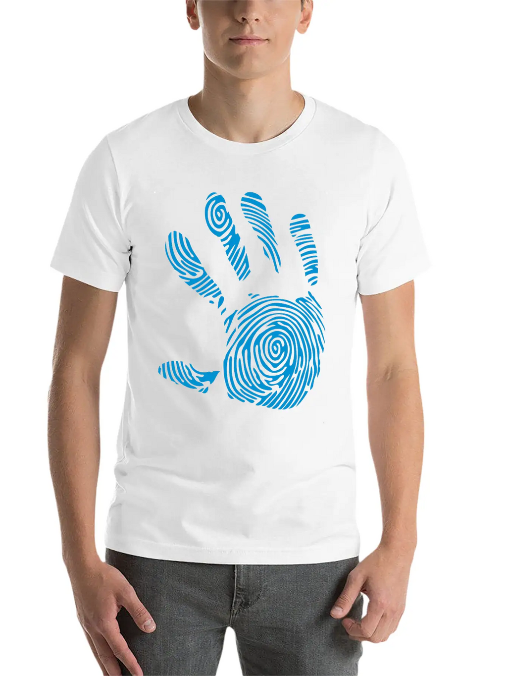Digital Footprint In 1010 Hand Unisex Casual T-Shirt – Clean Design For Daily Comfort