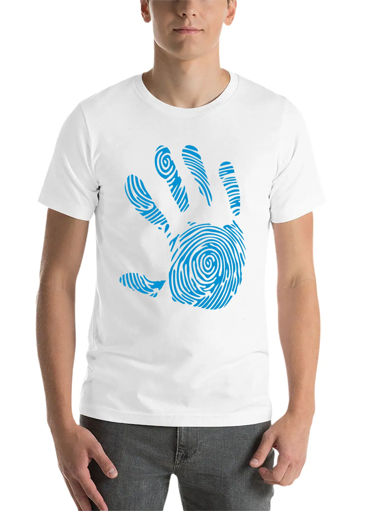 Digital Footprint In 1010 Hand Unisex Casual T-Shirt – Clean Design For Daily Comfort