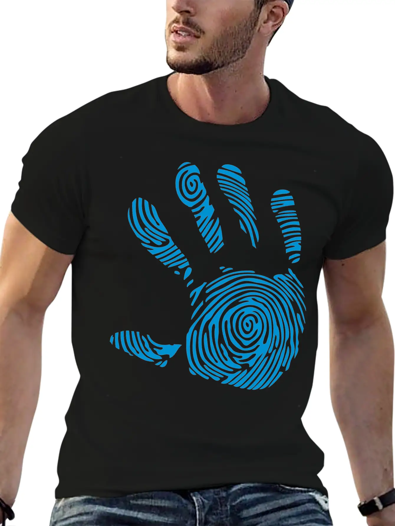 Digital Footprint In 1010 Hand Unisex Casual T-Shirt – Clean Design For Daily Comfort