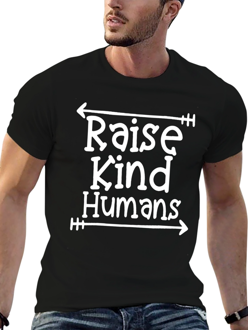 Raise Kind Humans T-Shirt - Trendy Graphic Tee