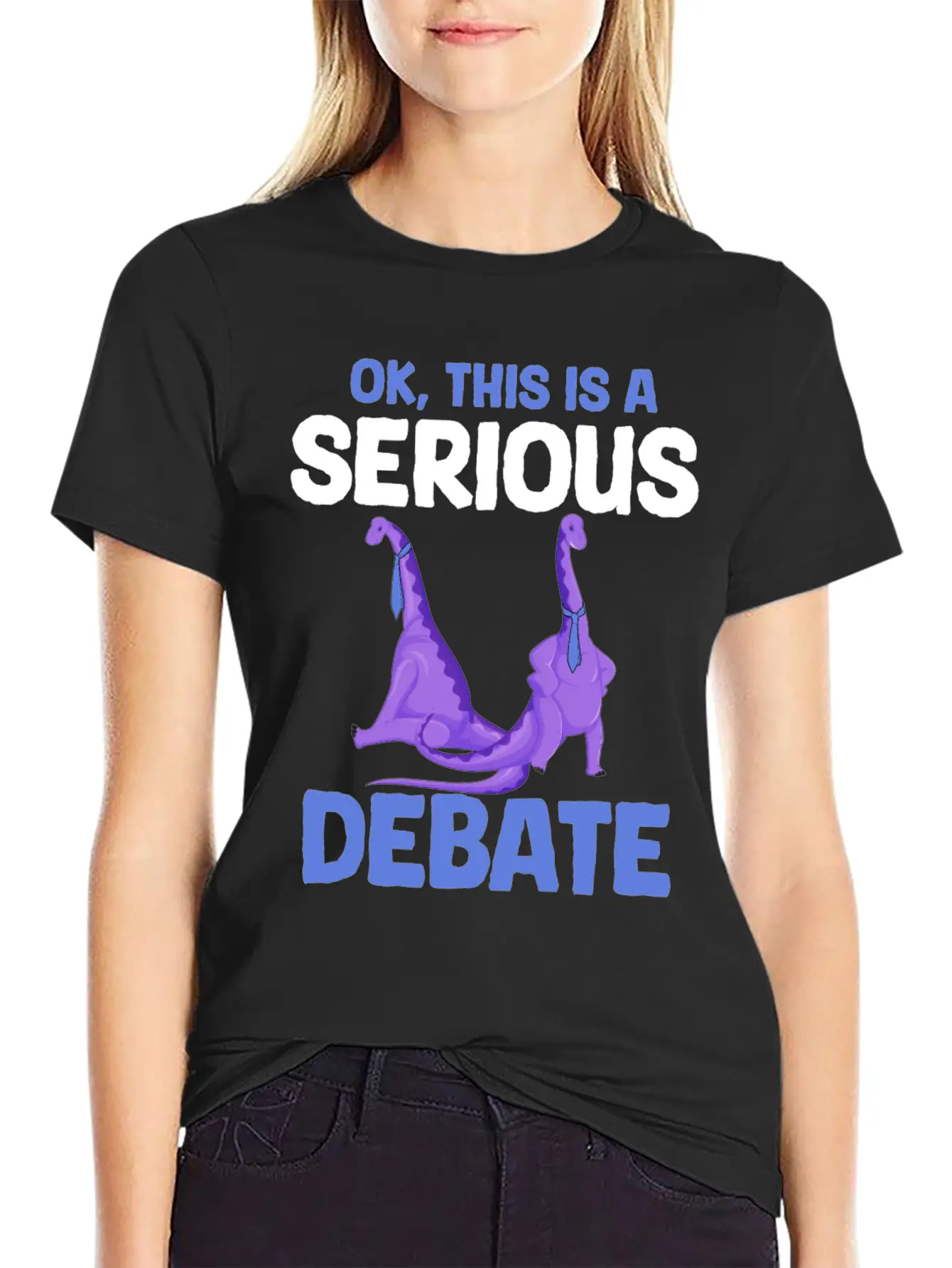 Dino Tie Business Meme Funny Saying Outfit Stylish Everyday T-Shirt – Unisex Basic Cotton Tee