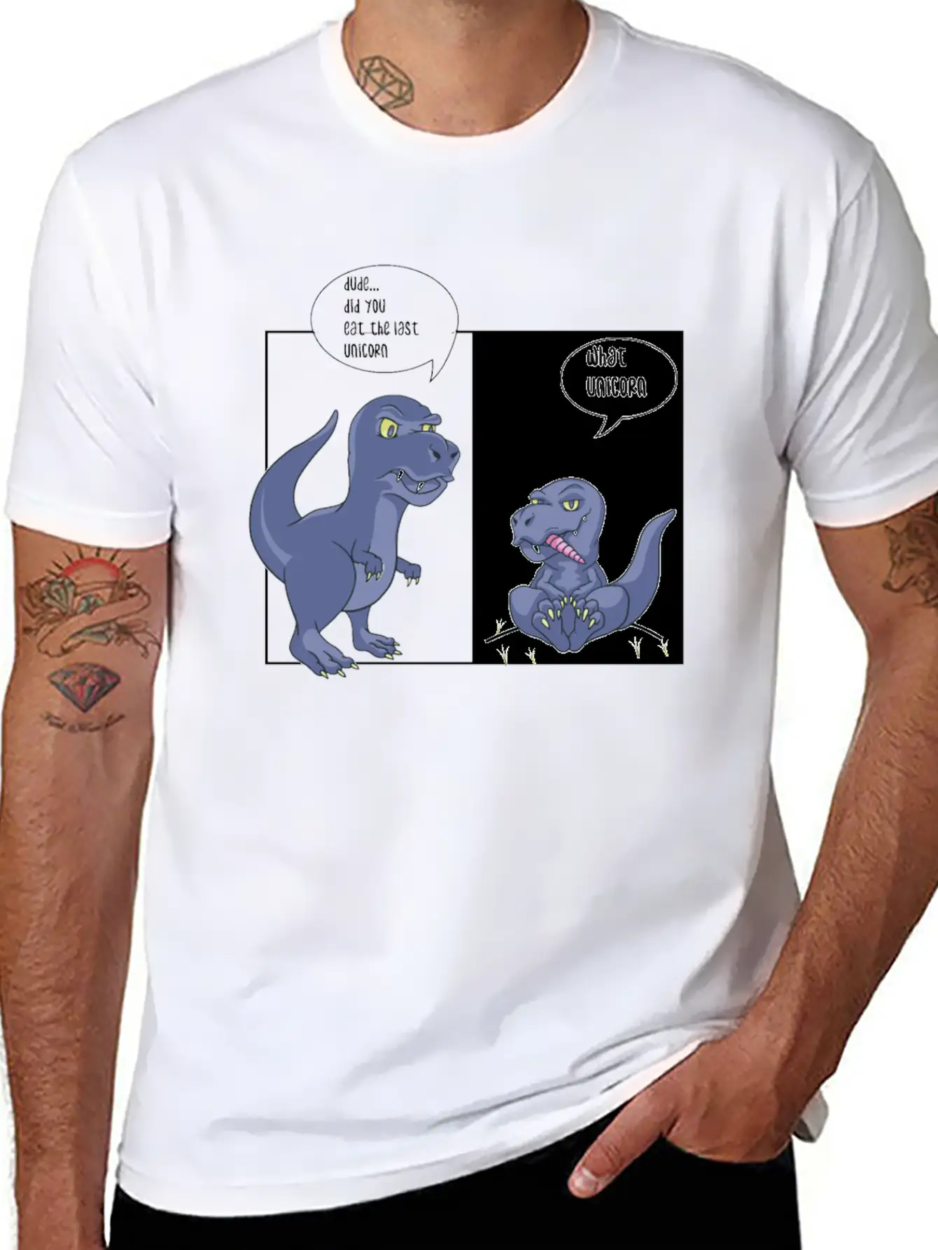 Dino Unicorn Unisex Casual T-Shirt – Clean Design For Daily Comfort