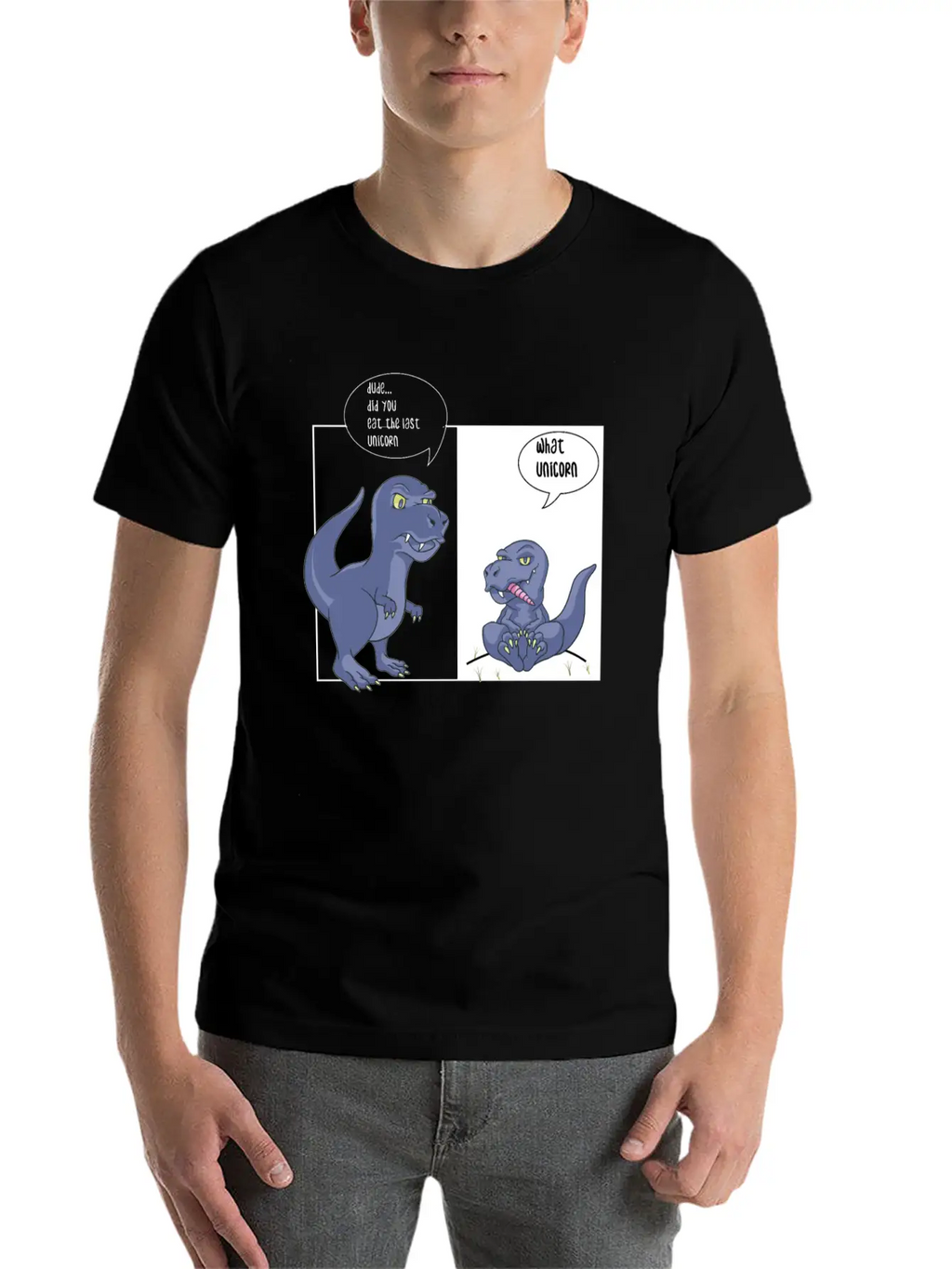 Dino Unicorn Unisex Casual T-Shirt – Clean Design For Daily Comfort