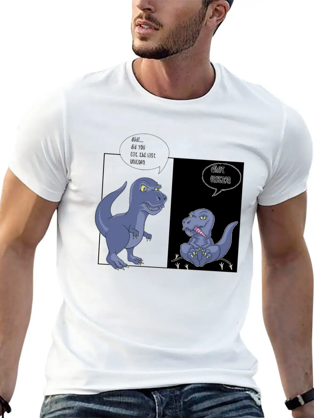 Dino Unicorn Unisex Casual T-Shirt – Clean Design For Daily Comfort