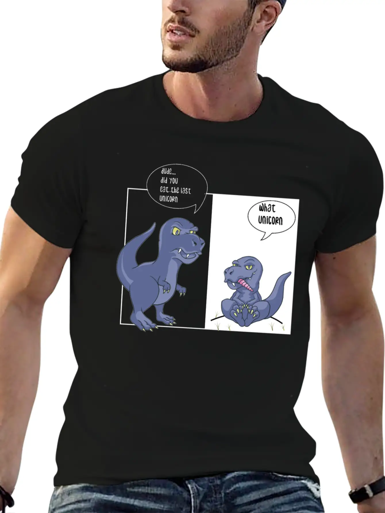 Dino Unicorn Unisex Casual T-Shirt – Clean Design For Daily Comfort