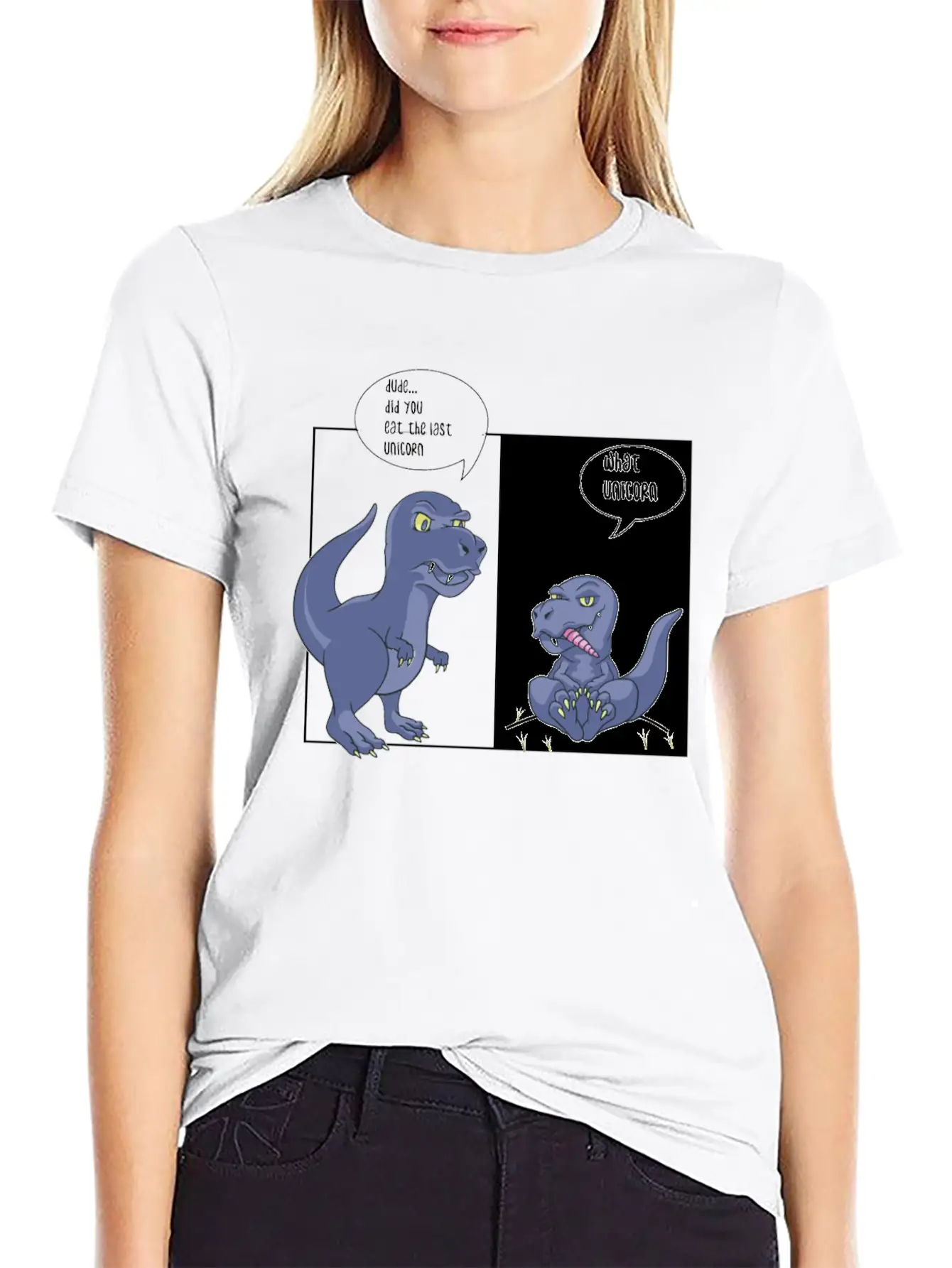 Dino Unicorn Unisex Casual T-Shirt – Clean Design For Daily Comfort