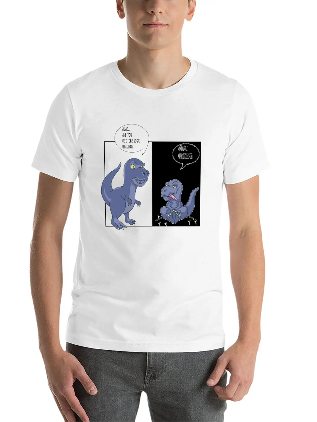 Dino Unicorn Unisex Casual T-Shirt – Clean Design For Daily Comfort