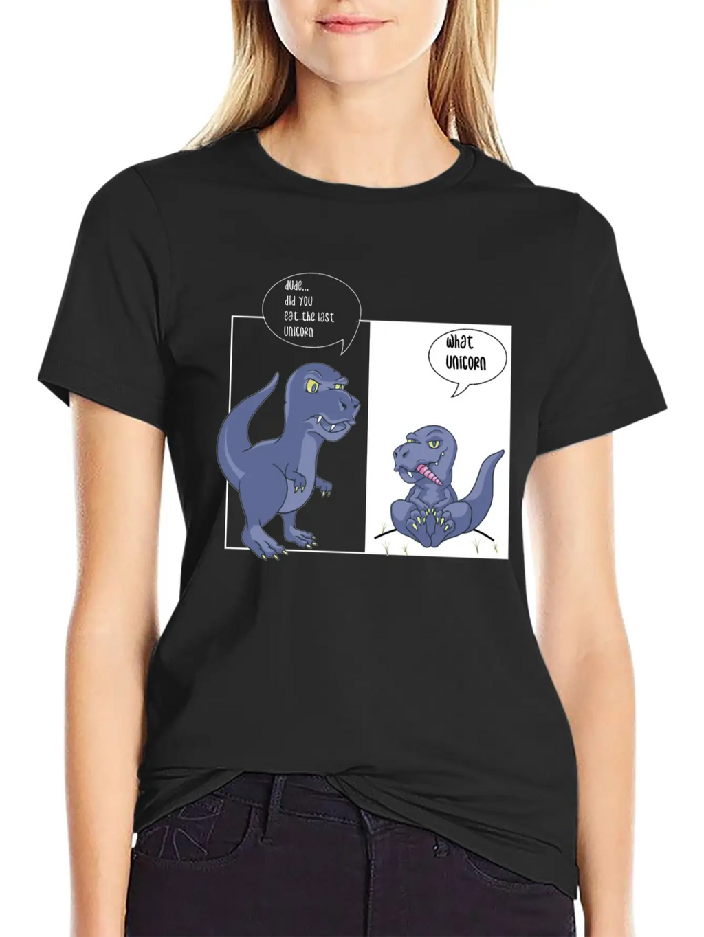 Dino Unicorn Unisex Casual T-Shirt – Clean Design For Daily Comfort