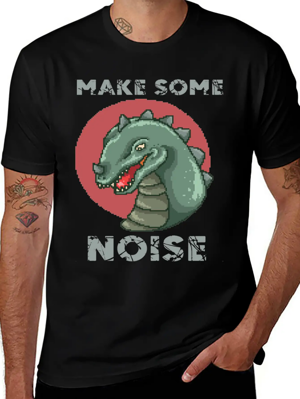 Dinosaur Noise Unisex Short Sleeve Soft Cotton T-Shirt – Casual Everyday Wear