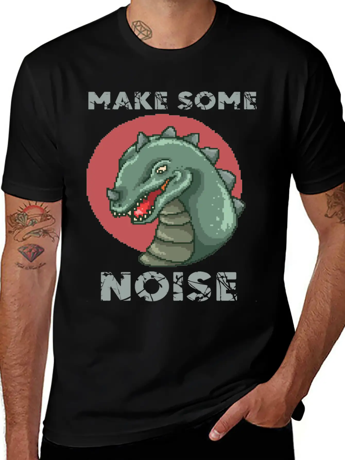 Dinosaur Noise Unisex Short Sleeve Soft Cotton T-Shirt – Casual Everyday Wear