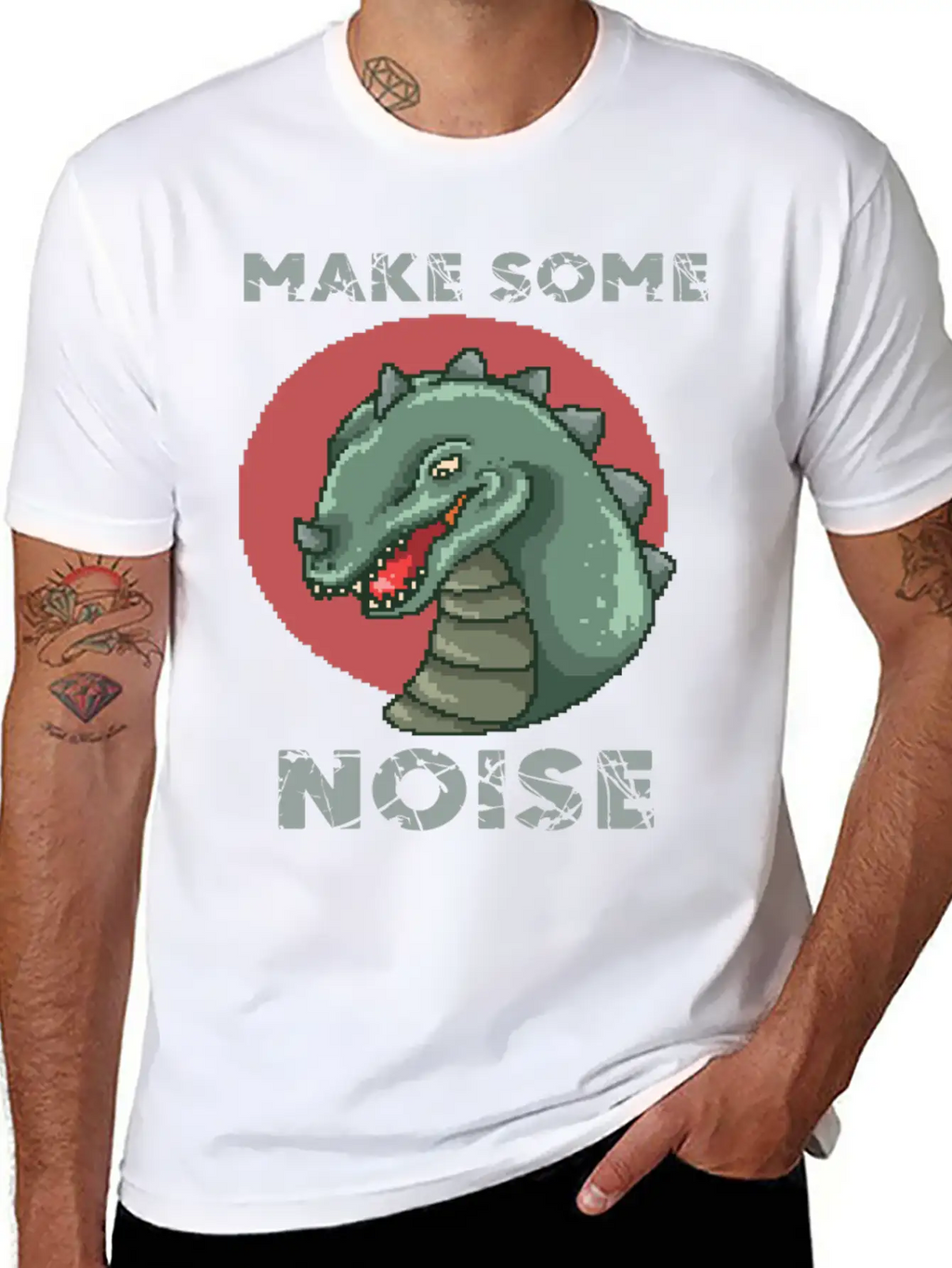 Dinosaur Noise Unisex Short Sleeve Soft Cotton T-Shirt – Casual Everyday Wear