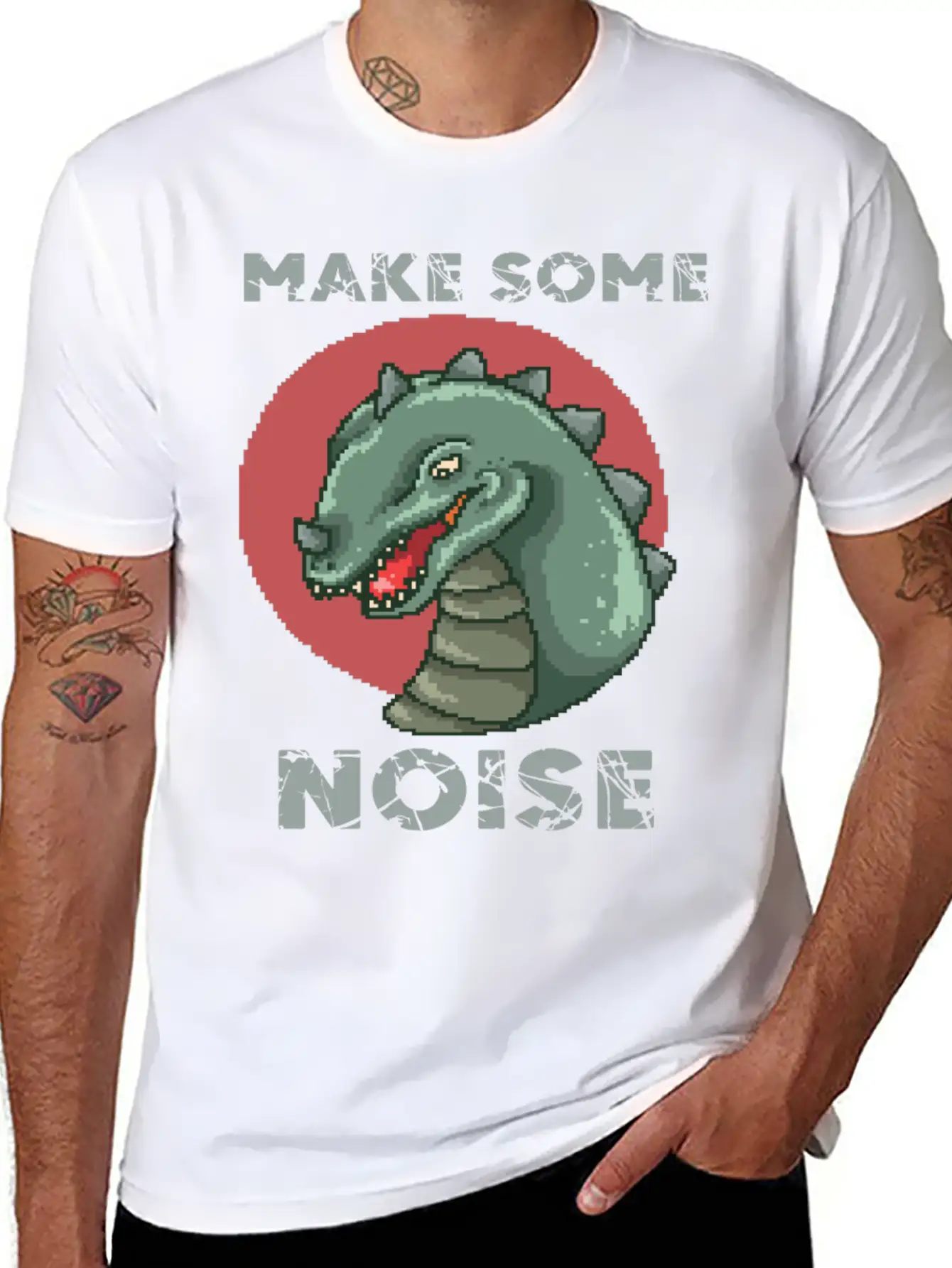 Dinosaur Noise Unisex Short Sleeve Soft Cotton T-Shirt – Casual Everyday Wear