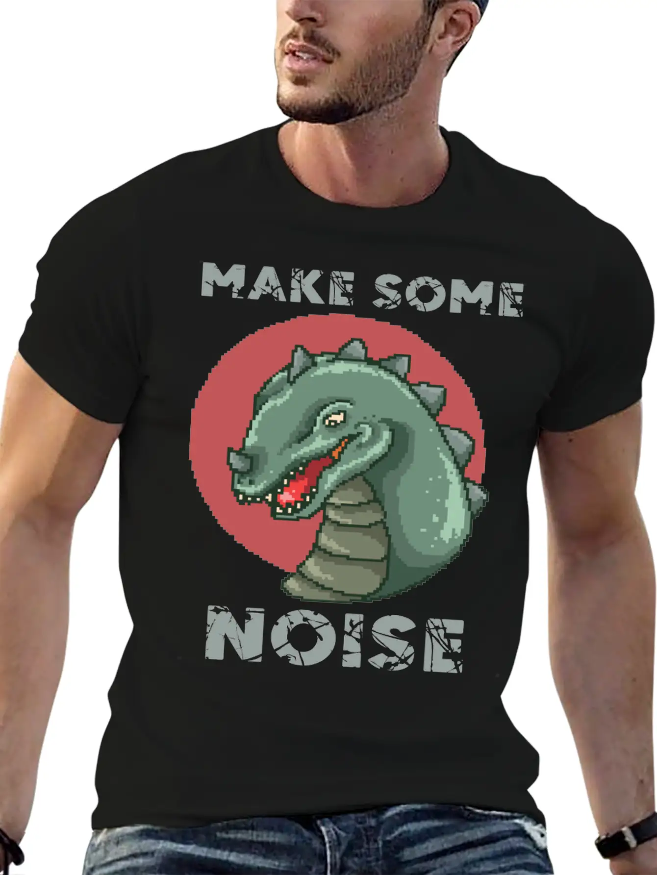 Dinosaur Noise Unisex Short Sleeve Soft Cotton T-Shirt – Casual Everyday Wear