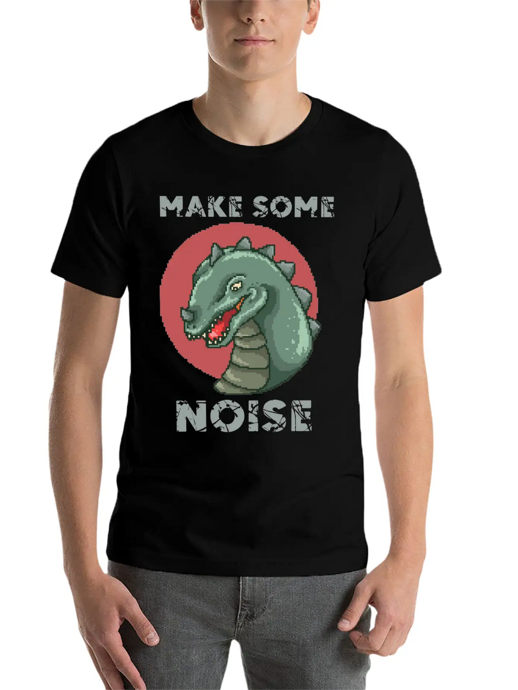 Dinosaur Noise Unisex Short Sleeve Soft Cotton T-Shirt – Casual Everyday Wear