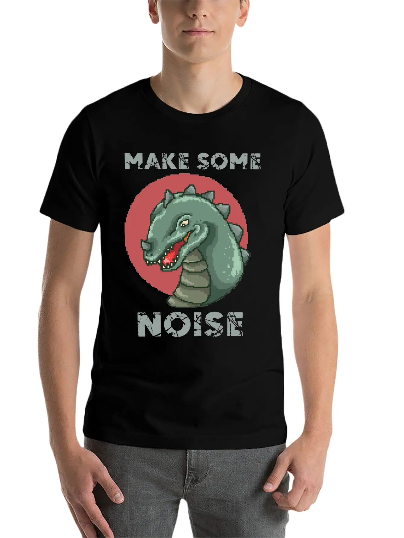 Dinosaur Noise Unisex Short Sleeve Soft Cotton T-Shirt – Casual Everyday Wear