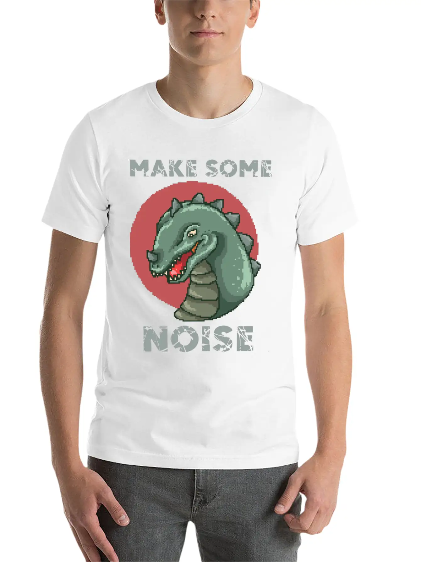 Dinosaur Noise Unisex Short Sleeve Soft Cotton T-Shirt – Casual Everyday Wear